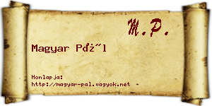 Magyar Pál névjegykártya