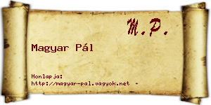 Magyar Pál névjegykártya